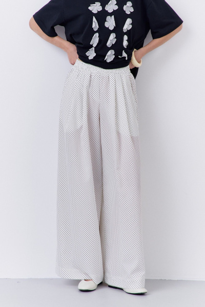 Брюки FLAIM 2082 черный+белый_горох - фото 2