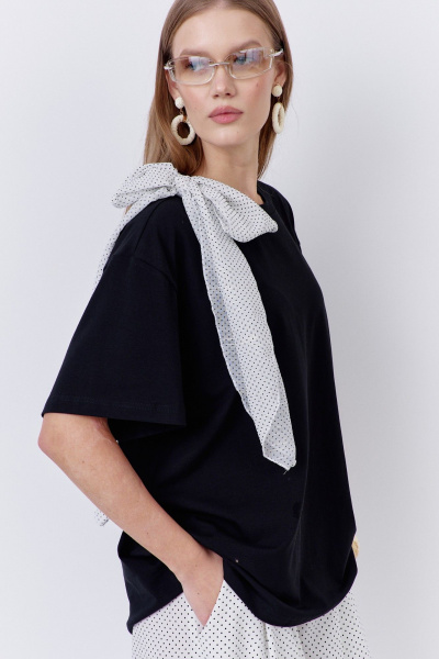 Брюки, джемпер FLAIM 2083 черный+белый_горох - фото 4