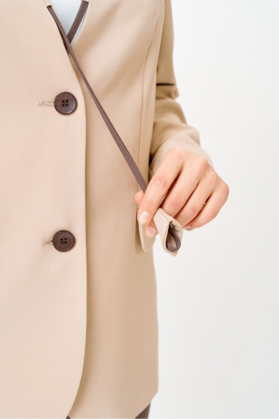 Брюки, жакет, украшение DaLi 7079.2 беж - фото 6