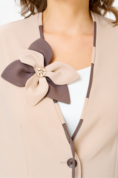 Брюки, жакет, украшение DaLi 7079.2 беж - фото 4