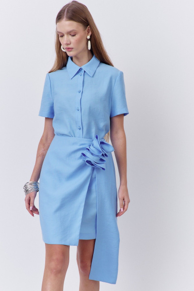 Блуза, юбка FLAIM 2094 голубой - фото 3