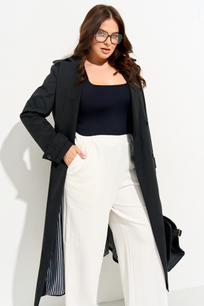 Плащ IVA 1721 черный - фото 8