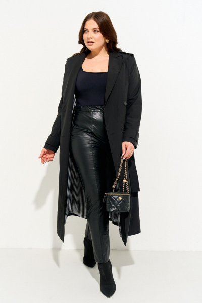 Плащ IVA 1721 черный - фото 5