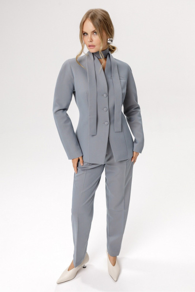 Жакет PiRS 6291 серо-голубой_с_бежевым_меланжем - фото 1