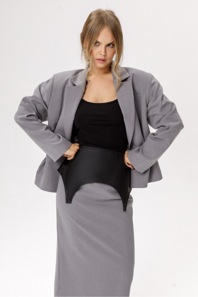 Жакет PiRS 6527 серый - фото 5