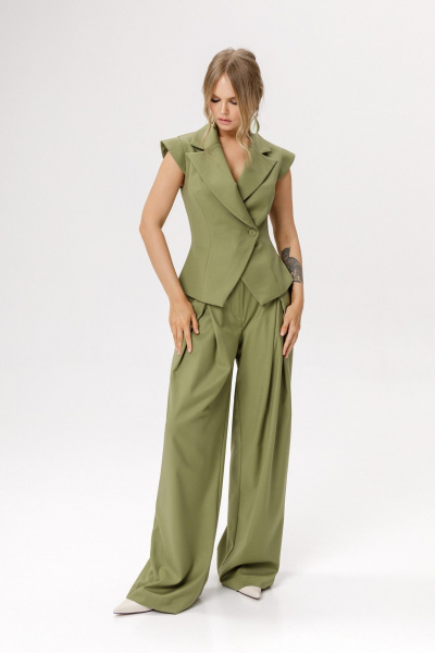 Брюки, жилет PiRS 6542 оливковый - фото 6