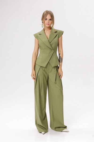 Брюки, жилет PiRS 6542 оливковый - фото 1