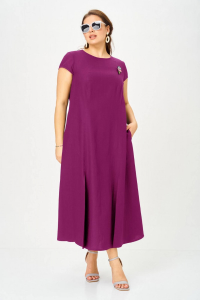 Жакет, платье SOVA 11323 фуксия - фото 2