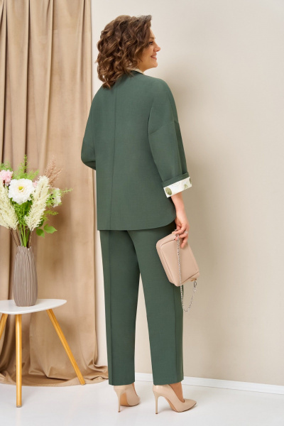 Блуза, брюки, жакет VOLNA 1427 темная_олива - фото 6