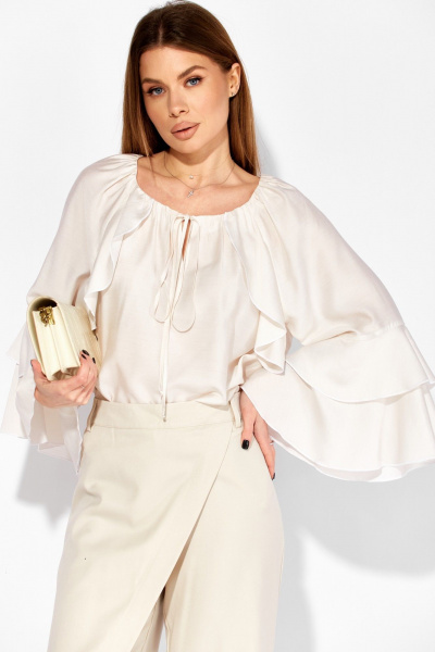 Блуза Laikony L-414 молочный - фото 3