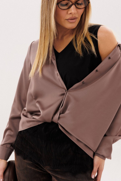 Блуза Anelli 1663 поцелуй_капучино - фото 9