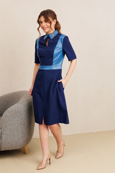 Платье AMORI 1000 синий - фото 5