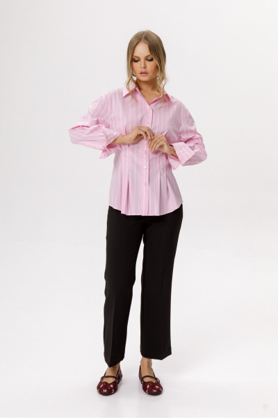 Брюки, рубашка PiRS 6555 розовый+черный - фото 4