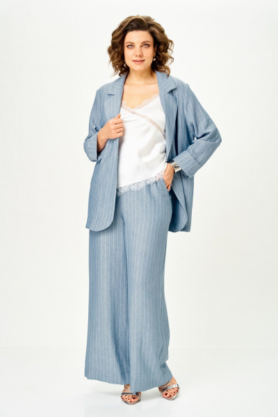 Брюки, жакет Michel chic 1446 небесно-голубой - фото 2