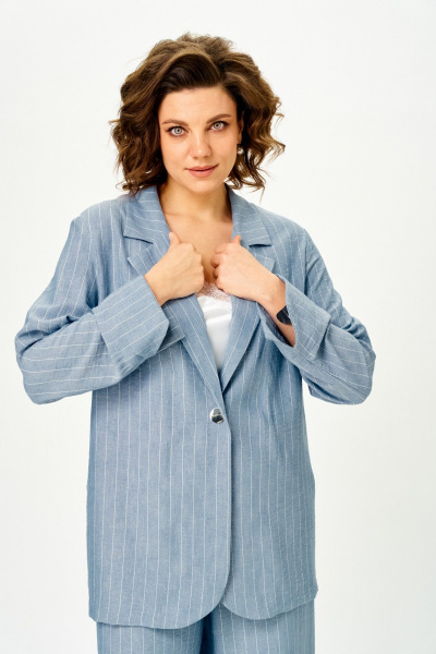 Брюки, жакет Michel chic 1446 небесно-голубой - фото 7