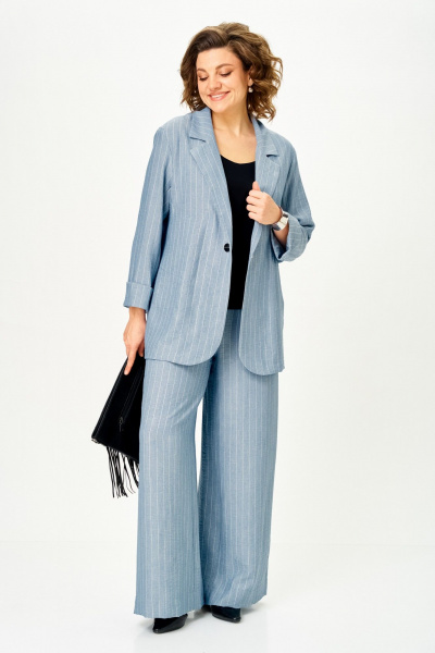 Брюки, жакет Michel chic 1446 небесно-голубой - фото 6