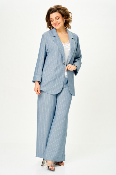 Брюки, жакет Michel chic 1446 небесно-голубой - фото 3