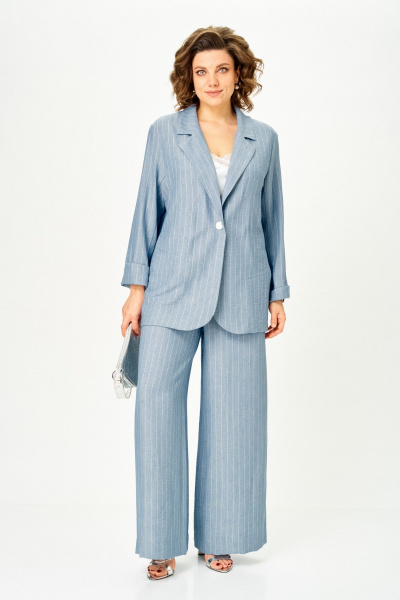 Брюки, жакет Michel chic 1446 небесно-голубой - фото 1