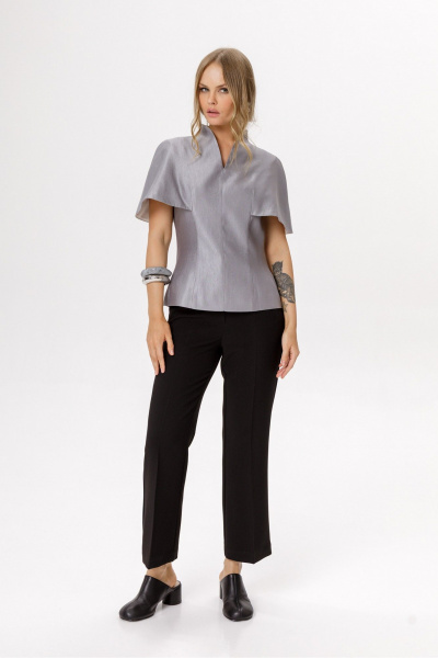 Блуза, брюки PiRS 6582 серый+черный - фото 3