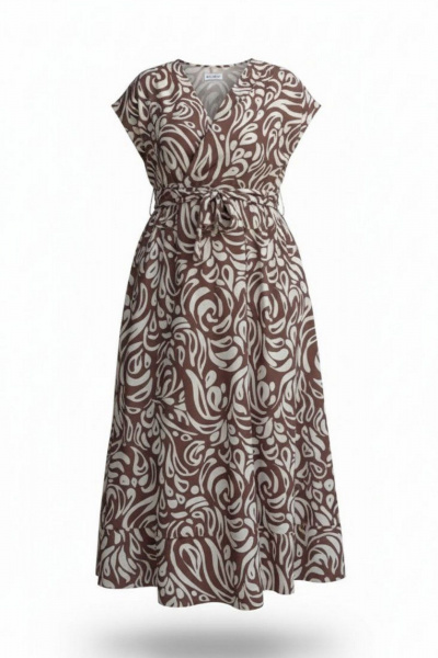 Платье Vittoria Queen 27803 молочно-коричневый принт - фото 8