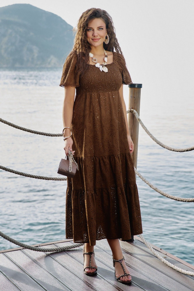 Платье Vittoria Queen 27983 шоколадный - фото 2