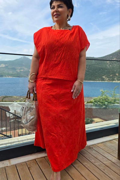 Блуза, юбка Vittoria Queen 28503 алый - фото 6
