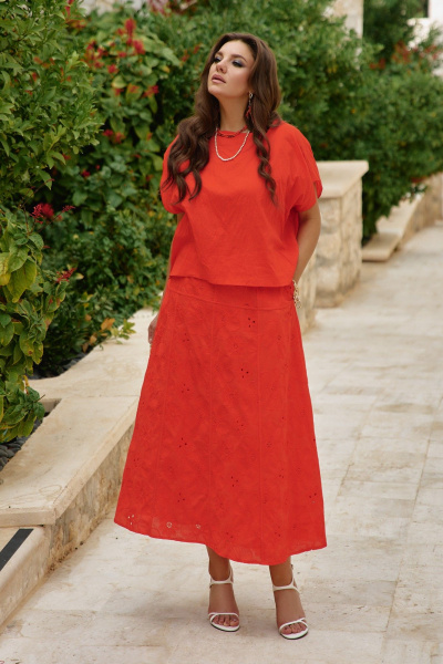 Блуза, юбка Vittoria Queen 28503 алый - фото 2