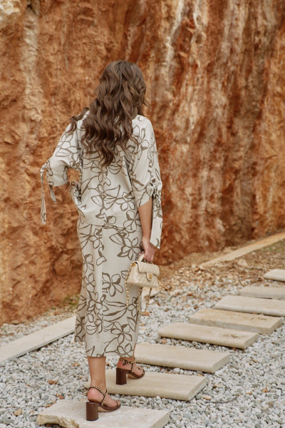 Блуза, юбка Vittoria Queen 28973 платиновый/принт - фото 6