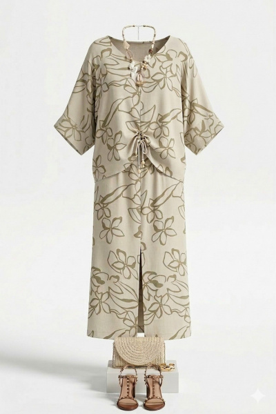 Блуза, юбка Vittoria Queen 28973 платиновый/принт - фото 8