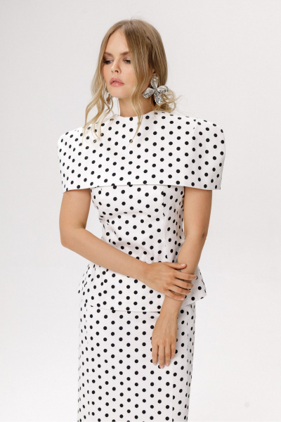 Блуза, кейп PiRS 6609 горохи_на_белом_фоне - фото 4