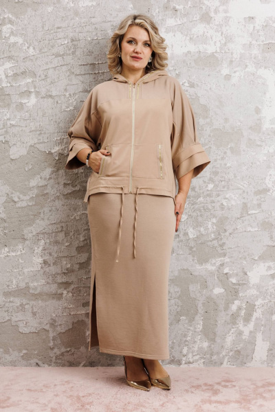 Кофта, юбка Anastasia 1224.1 бежевый - фото 1