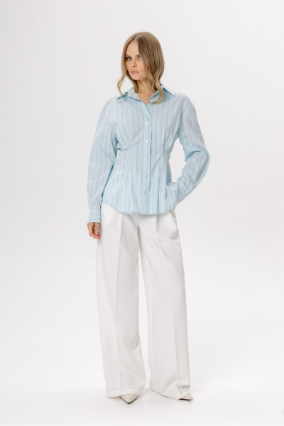 Брюки, рубашка PiRS 6610 голубой+белый - фото 1