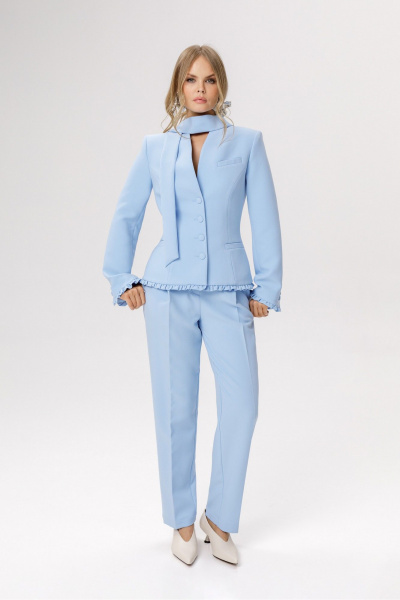 Брюки, жакет PiRS 6614 светло-голубой - фото 1