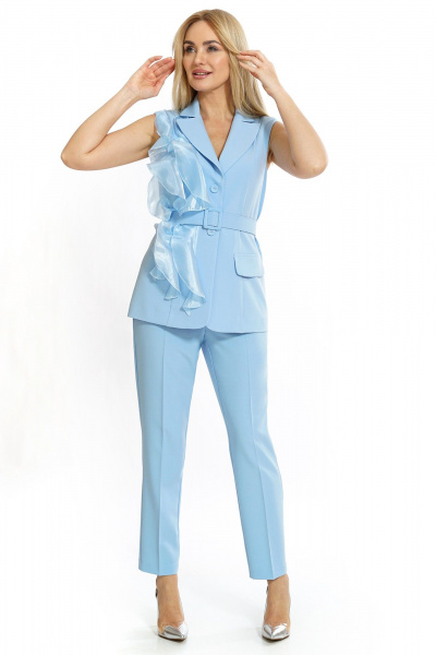 Брюки, жилет Alani Collection 2478 голубой - фото 6