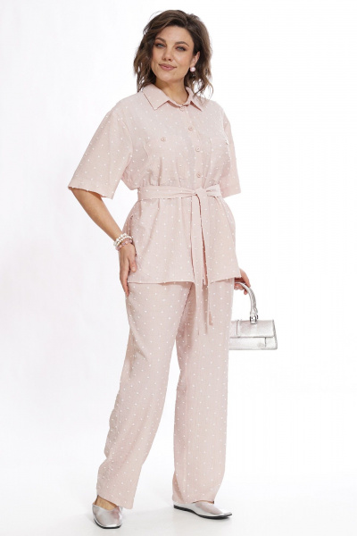 Блуза, брюки Alani Collection 2527 пудра - фото 9
