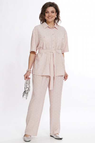 Блуза, брюки Alani Collection 2527 пудра - фото 8