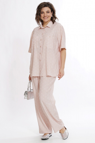 Блуза, брюки Alani Collection 2527 пудра - фото 7