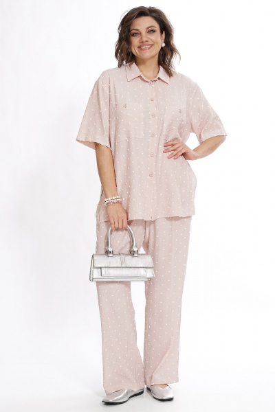 Блуза, брюки Alani Collection 2527 пудра - фото 6