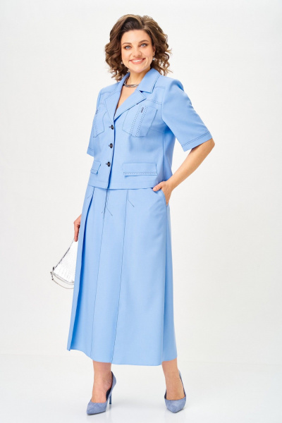 Жакет, юбка Aira Style 24140 голубой - фото 13