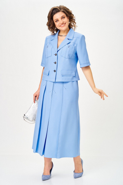 Жакет, юбка Aira Style 24140 голубой - фото 12