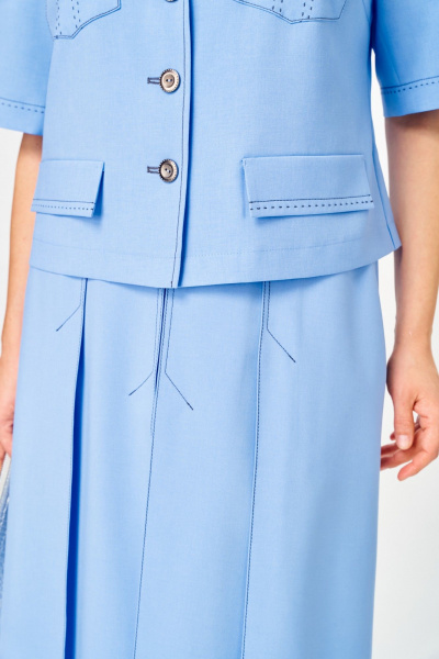 Жакет, юбка Aira Style 24140 голубой - фото 9