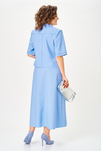 Жакет, юбка Aira Style 24140 голубой - фото 5