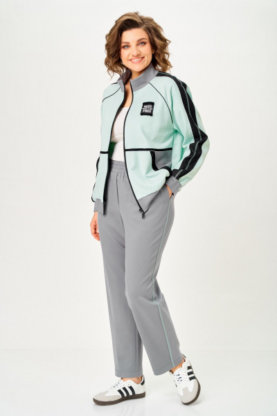 Брюки, бомбер Aira Style 24241А мята-серый - фото 8