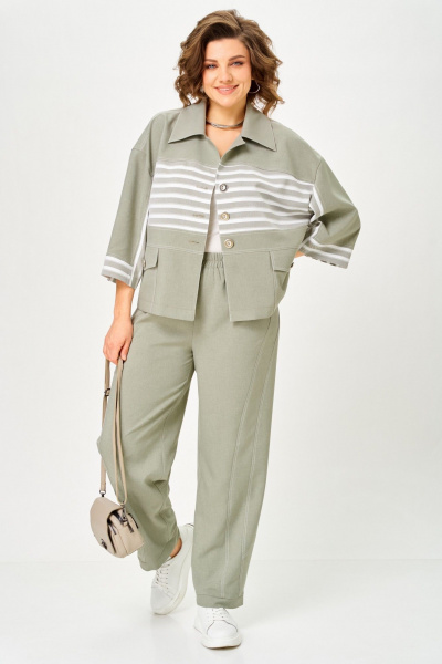 Брюки, жакет Aira Style 24250 зеленый - фото 9