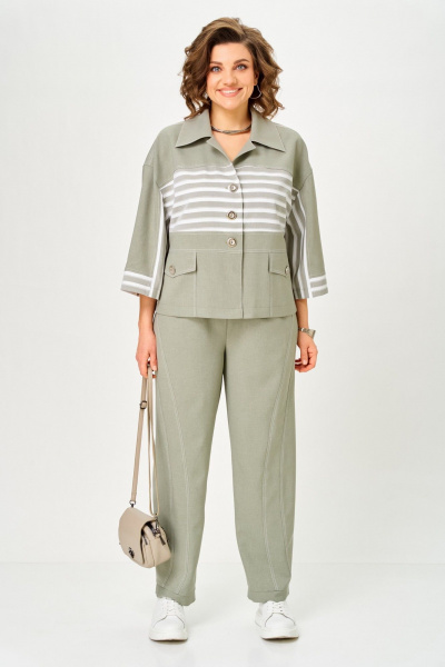 Брюки, жакет Aira Style 24250 зеленый - фото 1