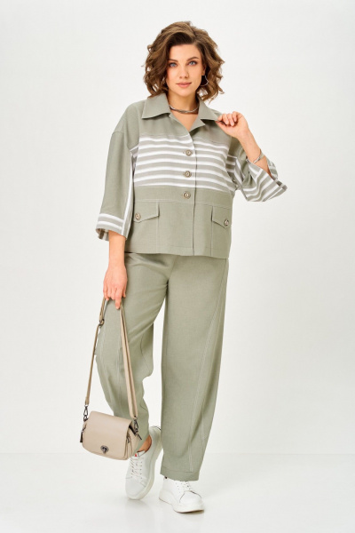 Брюки, жакет Aira Style 24250 зеленый - фото 7