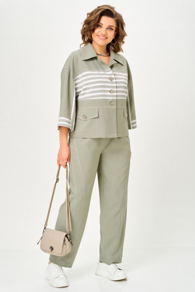 Брюки, жакет Aira Style 24250 зеленый - фото 6