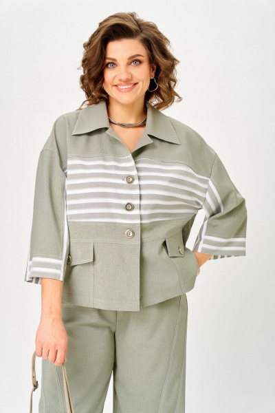 Брюки, жакет Aira Style 24250 зеленый - фото 5