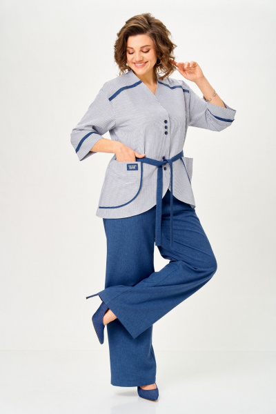 Брюки, жакет Aira Style 24251 синий - фото 1