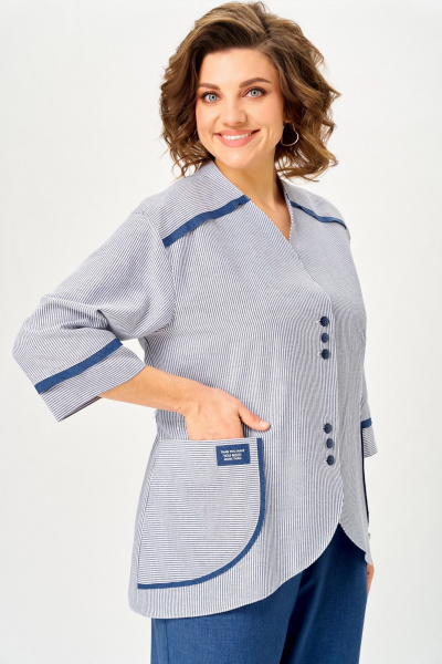 Брюки, жакет Aira Style 24251 синий - фото 7